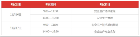 2019中级安全工程师考试科目时间安排 2019中级安全工程师考试科目时间安排